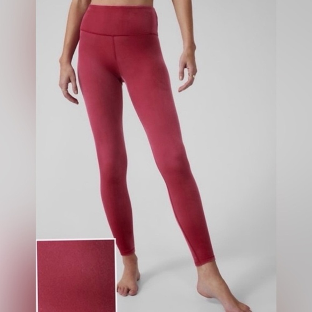 ATHLETA Elation Velvet Tight Class Cranberry Legging Size Medium
